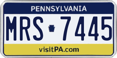 PA license plate MRS7445