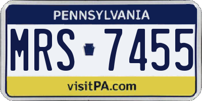 PA license plate MRS7455
