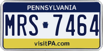 PA license plate MRS7464