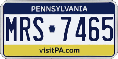 PA license plate MRS7465