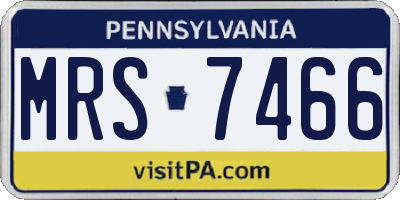 PA license plate MRS7466