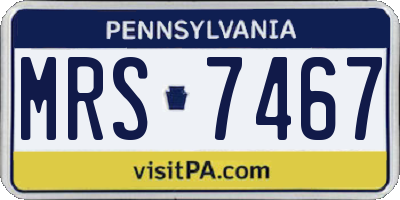 PA license plate MRS7467