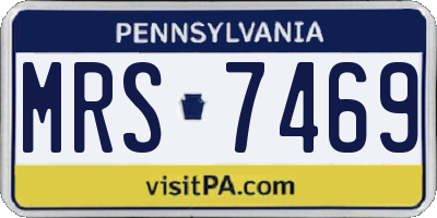 PA license plate MRS7469