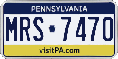 PA license plate MRS7470