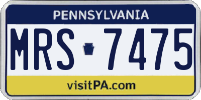 PA license plate MRS7475