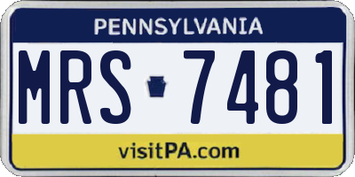 PA license plate MRS7481