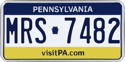 PA license plate MRS7482