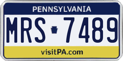 PA license plate MRS7489