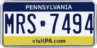 PA license plate MRS7494
