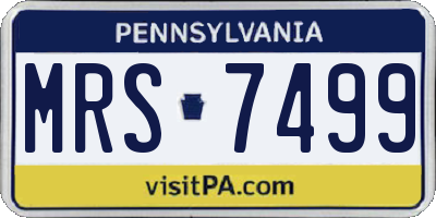 PA license plate MRS7499