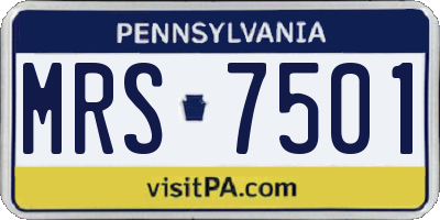 PA license plate MRS7501