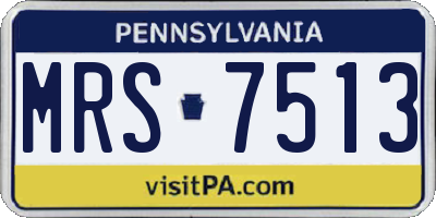 PA license plate MRS7513