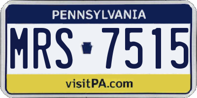 PA license plate MRS7515