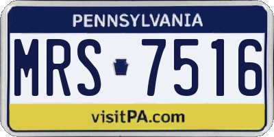 PA license plate MRS7516