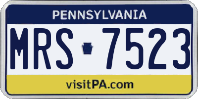PA license plate MRS7523