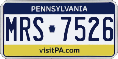 PA license plate MRS7526