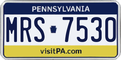 PA license plate MRS7530