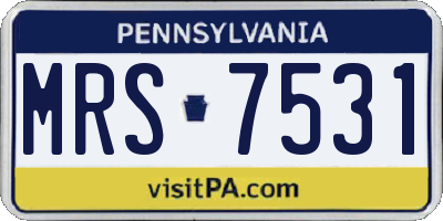 PA license plate MRS7531