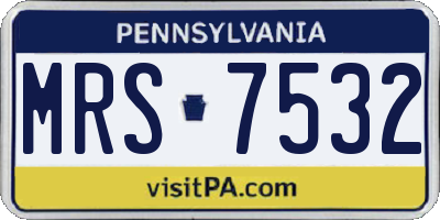 PA license plate MRS7532