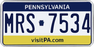 PA license plate MRS7534