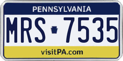 PA license plate MRS7535