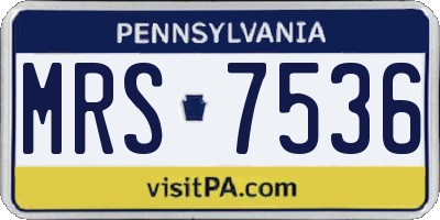 PA license plate MRS7536
