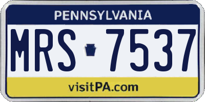 PA license plate MRS7537