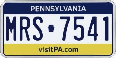 PA license plate MRS7541