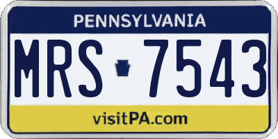 PA license plate MRS7543