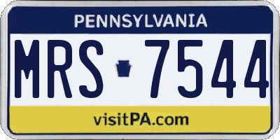 PA license plate MRS7544