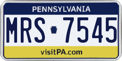 PA license plate MRS7545