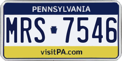 PA license plate MRS7546