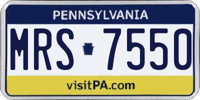 PA license plate MRS7550
