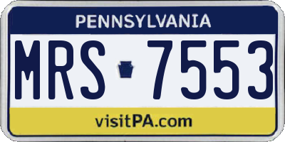 PA license plate MRS7553