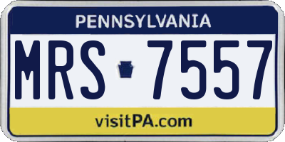 PA license plate MRS7557