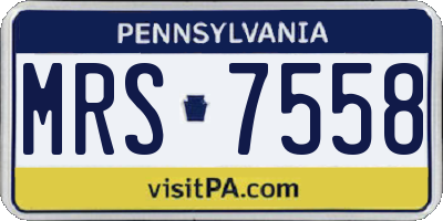 PA license plate MRS7558