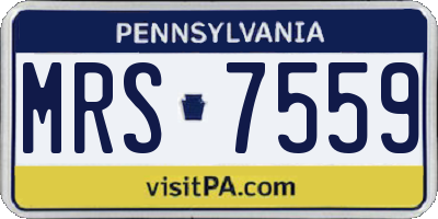 PA license plate MRS7559