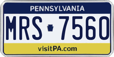 PA license plate MRS7560
