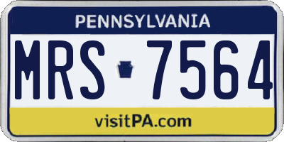 PA license plate MRS7564