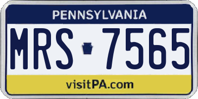 PA license plate MRS7565