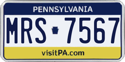 PA license plate MRS7567
