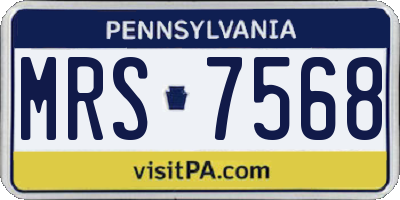 PA license plate MRS7568