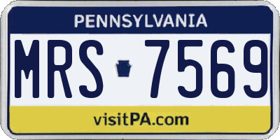 PA license plate MRS7569