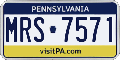 PA license plate MRS7571