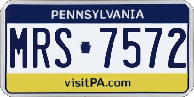 PA license plate MRS7572