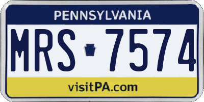 PA license plate MRS7574