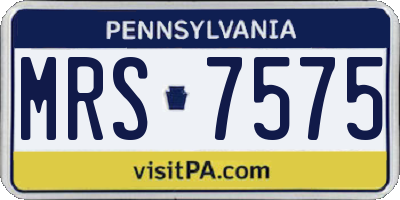PA license plate MRS7575