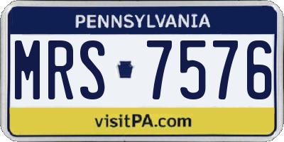 PA license plate MRS7576