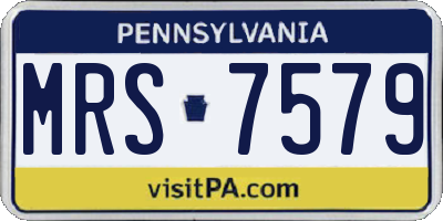 PA license plate MRS7579