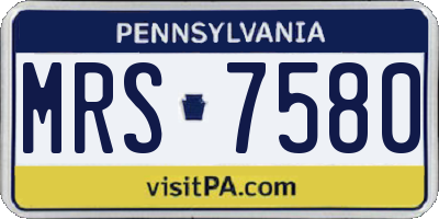 PA license plate MRS7580